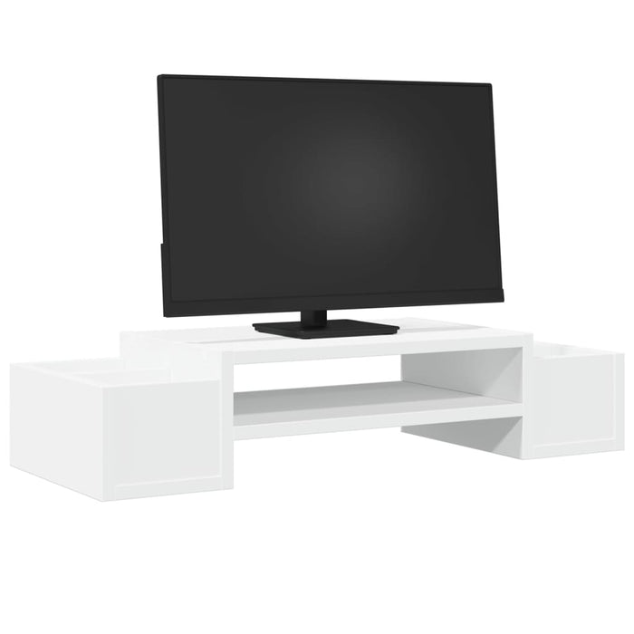 vidaXL Supporto Monitor con Contenitore Bianco 50x27x15 cm Truciolato