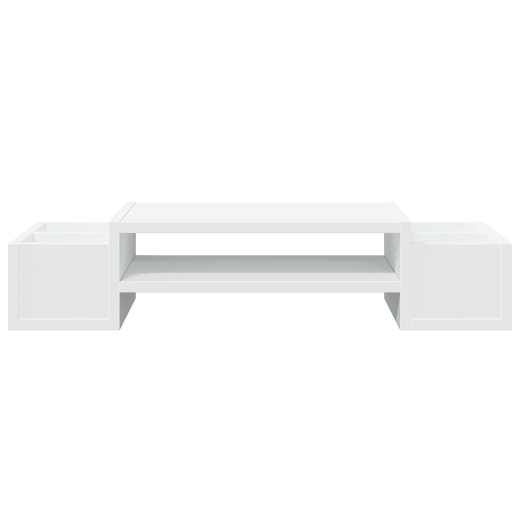 Supporto per monitor tavolo da scrivania con contenitore in legno ingegnerizzato bianco 02_0044921
