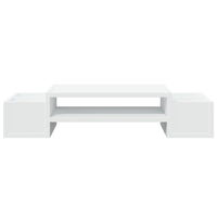 Supporto per monitor tavolo da scrivania con contenitore in legno ingegnerizzato bianco 02_0044921