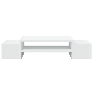 Supporto per monitor tavolo da scrivania con contenitore in legno ingegnerizzato bianco 02_0044921