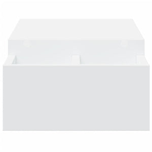 Supporto per monitor tavolo da scrivania con contenitore in legno ingegnerizzato bianco 02_0044921