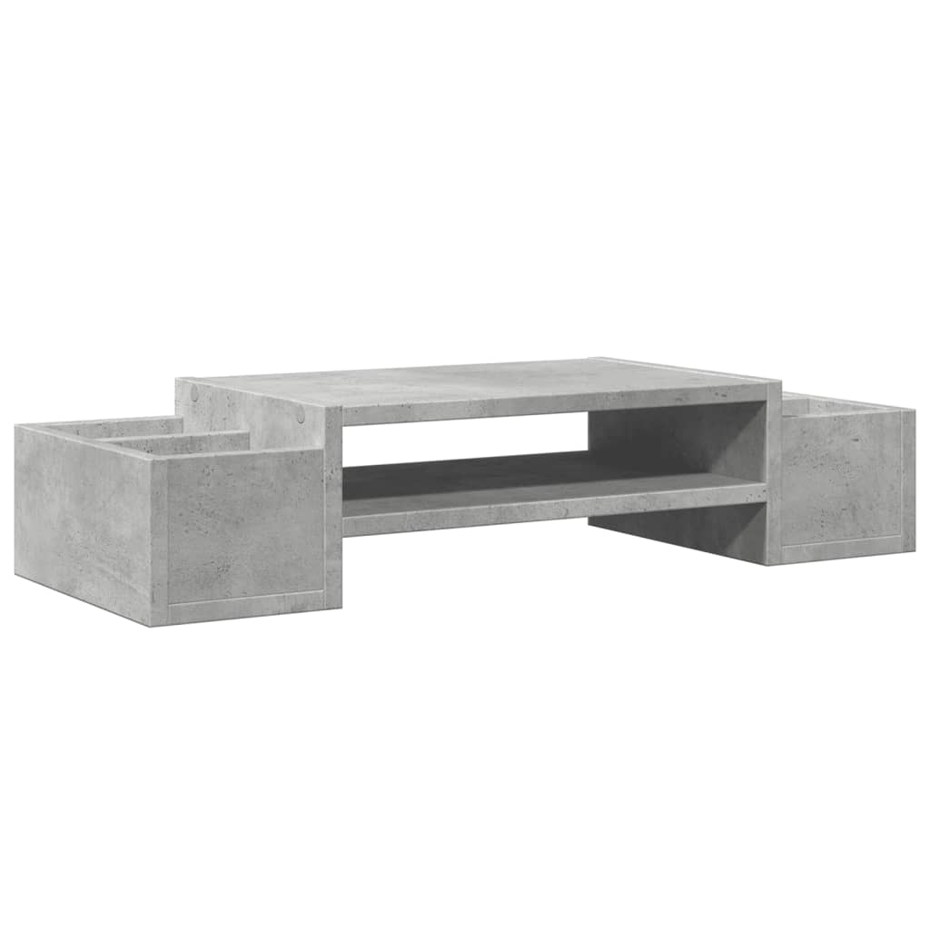 Supporto per monitor tavolo da scrivania con contenitore legno ingegnerizzato grigio 02_0044926