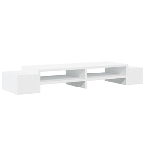 Supporto per monitor tavolo da scrivania con contenitore in legno ingegnerizzato bianco 02_0044922