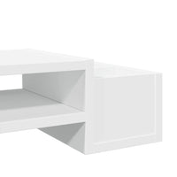 Supporto per monitor tavolo da scrivania con contenitore in legno ingegnerizzato bianco 02_0044922