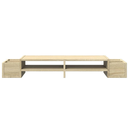 Supporto per monitor tavolo da scrivania con contenitore in legno ingegnerizzato Sonoma marrone 02_0044930