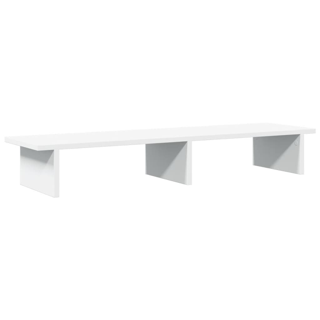Supporto per Monitor Bianco 100x27x15 cm Legno Massello di Pino 854706