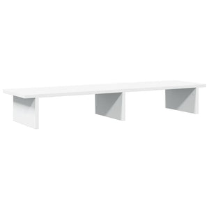 Supporto per Monitor Bianco 100x27x15 cm Legno Massello di Pino 854706