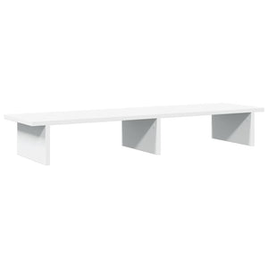 Supporto per Monitor Bianco 100x27x15 cm Legno Massello di Pino 854706