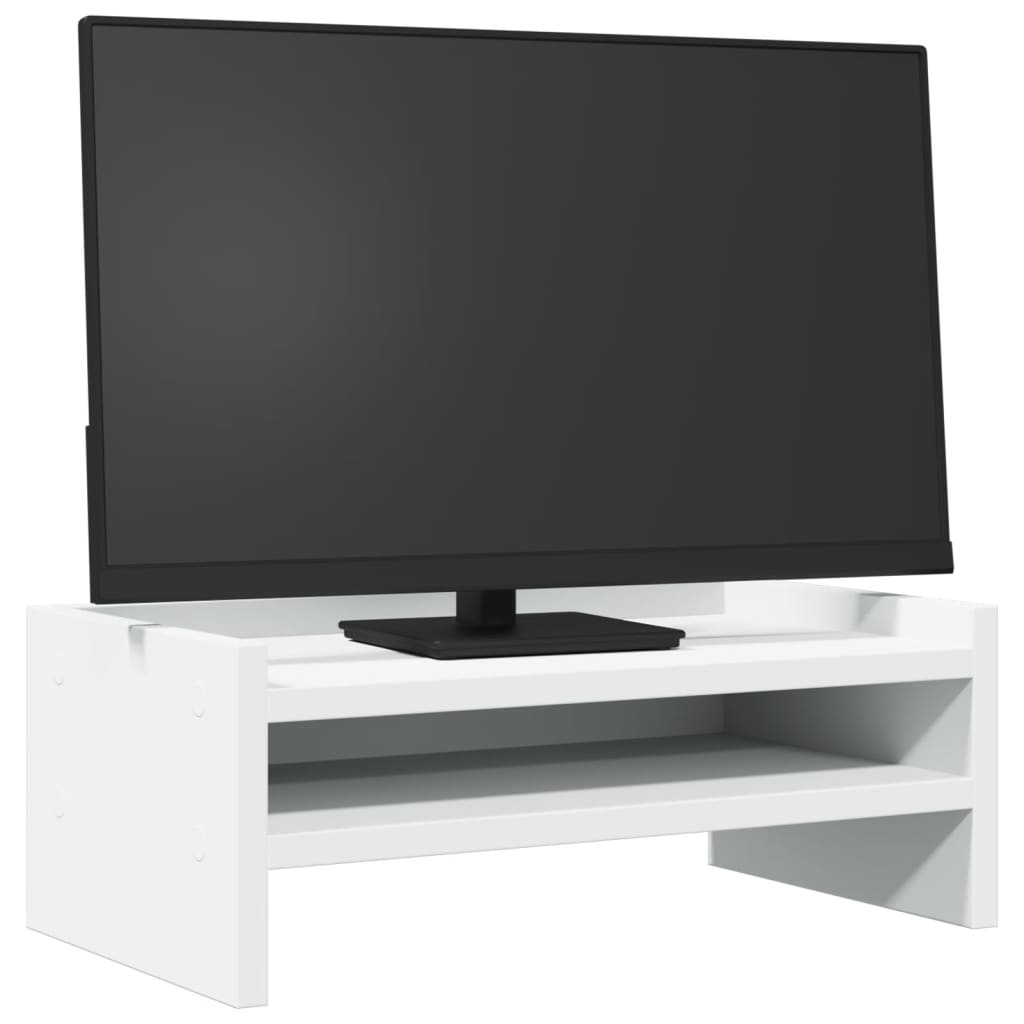 vidaXL Supporto per Monitor Bianco 42x24x16 cm in Legno Multistrato