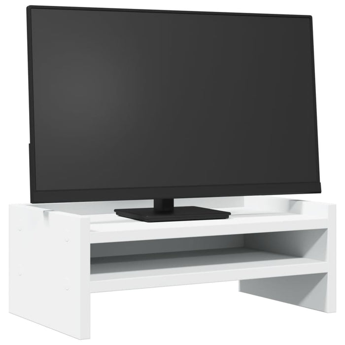 vidaXL Supporto per Monitor Bianco 42x24x16 cm in Legno Multistrato