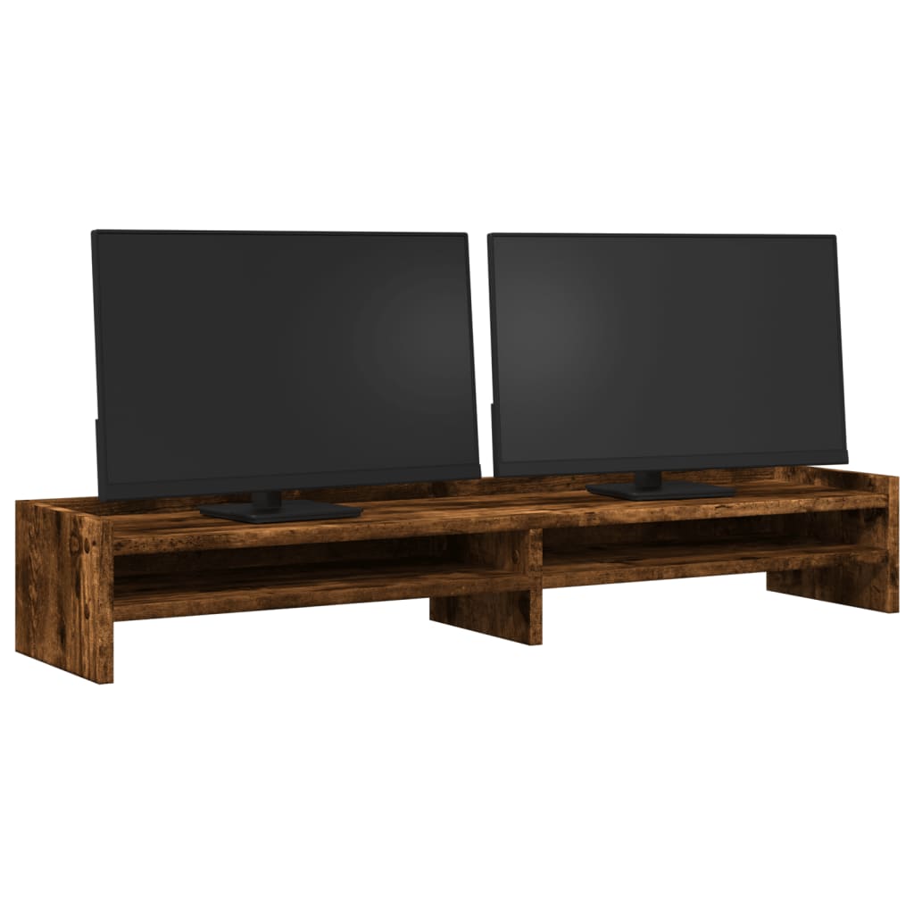 Supporto per Monitor Rovere Fumo 100x24x16 cm Legno Multistrato 854728