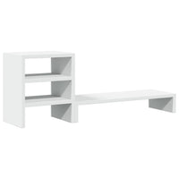 Supporto per monitor tavolo scrivania mobile e organizer per ufficio in legno ingegnerizzato bianco 02_0044957