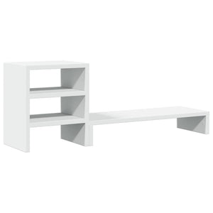 Supporto per monitor tavolo scrivania mobile e organizer per ufficio in legno ingegnerizzato bianco 02_0044957