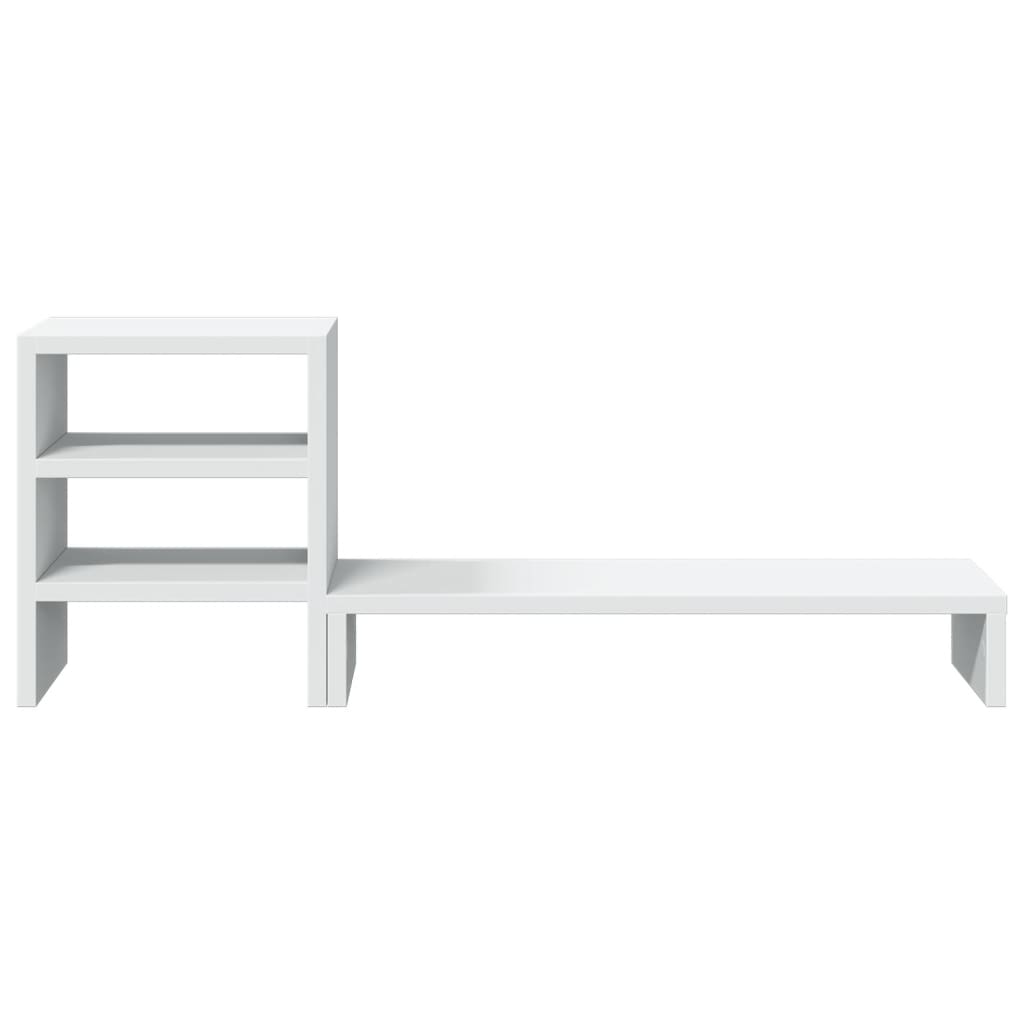 Supporto per monitor tavolo scrivania mobile e organizer per ufficio in legno ingegnerizzato bianco 02_0044957