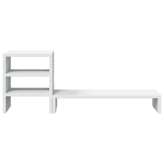 Supporto per monitor tavolo scrivania mobile e organizer per ufficio in legno ingegnerizzato bianco 02_0044957