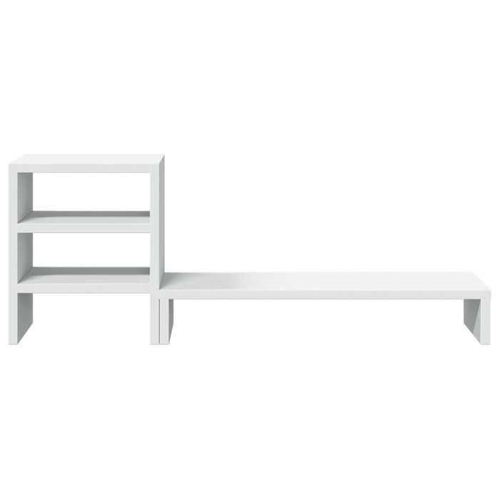 Supporto per monitor tavolo scrivania mobile e organizer per ufficio in legno ingegnerizzato bianco 02_0044957