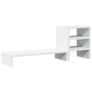 Supporto per monitor tavolo scrivania mobile e organizer per ufficio in legno ingegnerizzato bianco 02_0044957