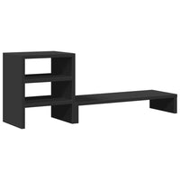 Supporto per monitor tavolo scrivania mobile e organizer in legno ingegnerizzato nero 02_0044954