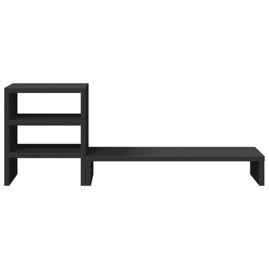 Supporto per monitor tavolo scrivania mobile e organizer in legno ingegnerizzato nero 02_0044954