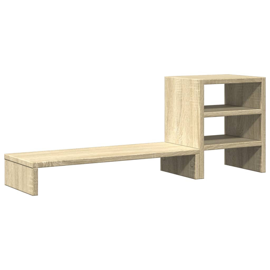 Supporto per monitor tavolo scrivania mobile e organizer in legno ingegnerizzato marrone 02_0044951