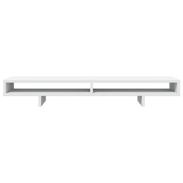 Supporto per Monitor Bianco 100x27x15 cm Legno Massello di Pino