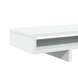 Supporto per Monitor Bianco 100x27x15 cm Legno Massello di Pino