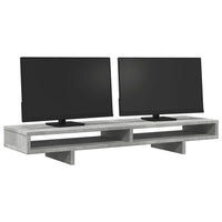 vidaXL Supporto Monitor Grigio Cemento 100x27x15cm Legno Massello Pino