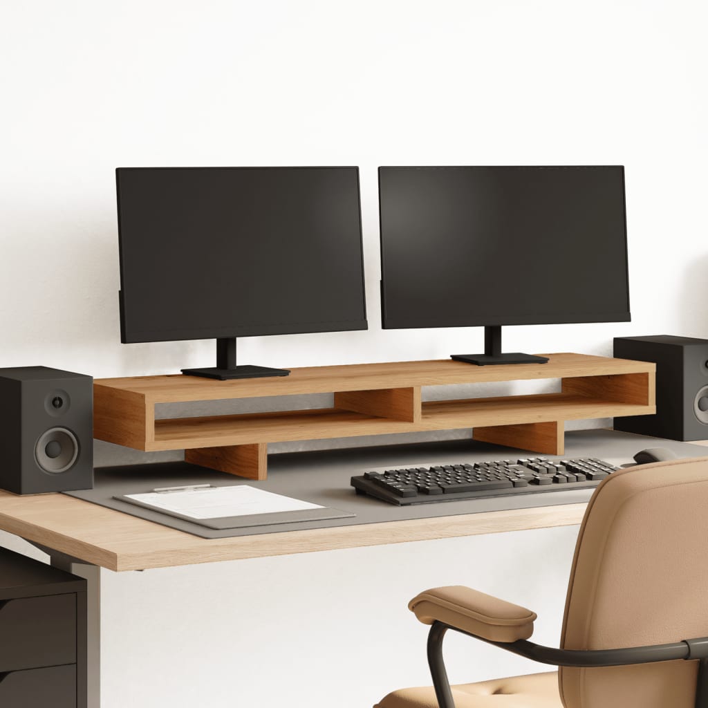 Supporto per Monitor Rovere Artigianale 100x27x15 cm Truciolato 854759