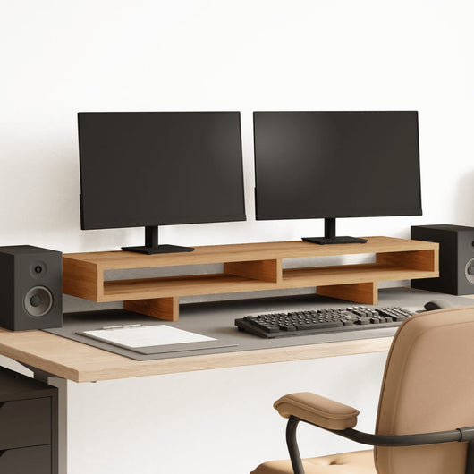 Supporto per Monitor Rovere Artigianale 100x27x15 cm Truciolato 854759