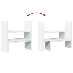 Organizer Scrivania Regolabile Bianco 40x17x41 cm in Truciolato 854760