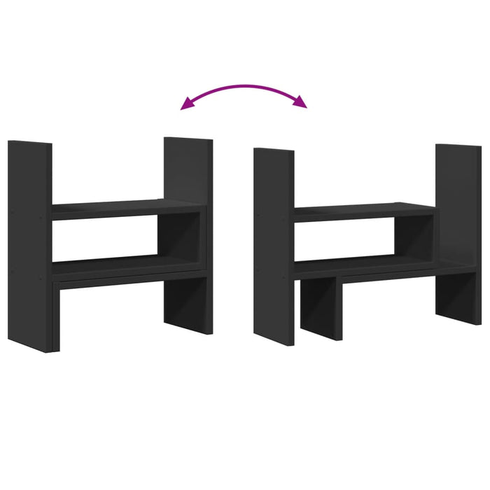 Mobiletto portaoggetti regolabile per ufficio in legno ingegnerizzato nero 02_0043581