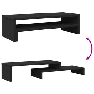 Supporto per monitor da tavolo mobile da scrivania 54 x 22 x 15 cm in legno ingegnerizzato nero 02_0044892