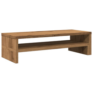 Supporto per monitor da tavolo mobile da ufficio artigianale 54 x 22 x 15 cm legno ingegnerizzato marrone 02_0044918