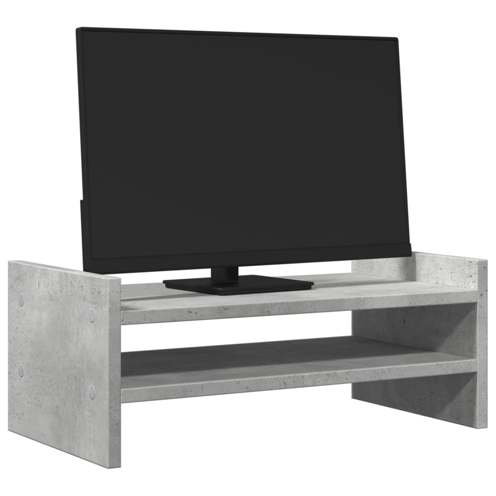 vidaXL Supporto per Monitor Grigio Cemento 50x27x20 cm in Truciolato