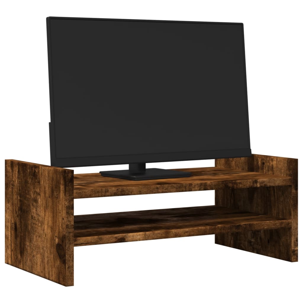 vidaXL Supporto per Monitor Rovere Fumo 50x27x20 cm in Truciolato