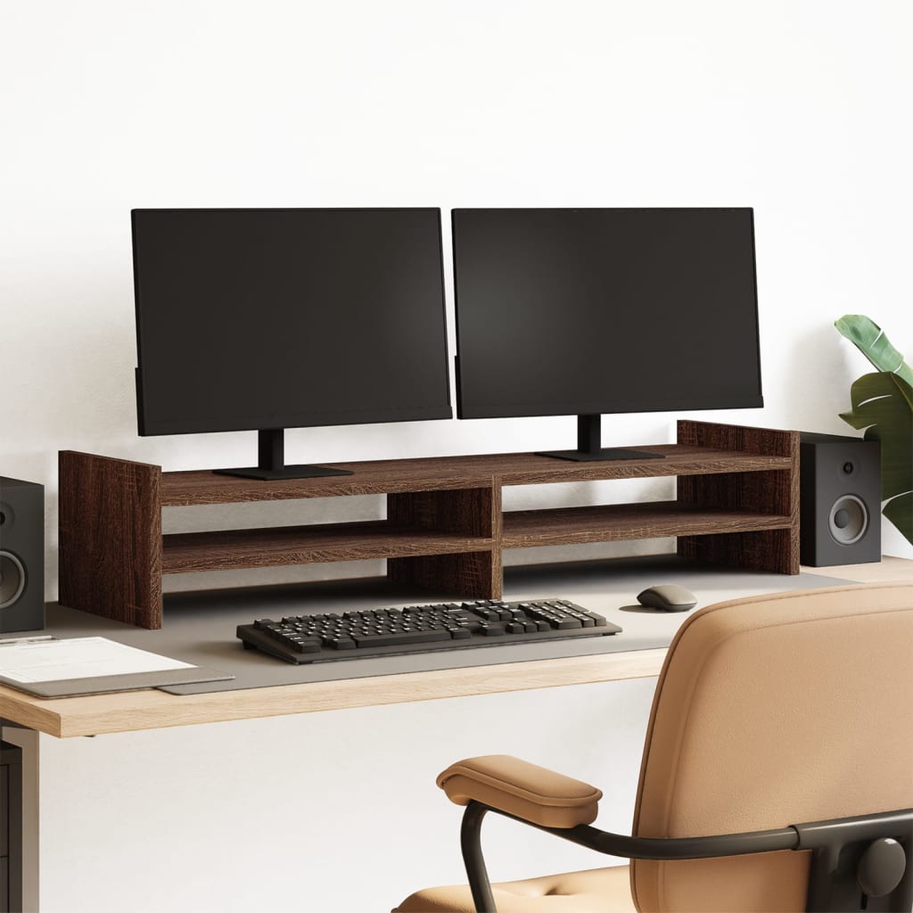 Supporto Monitor Rovere Marrone 100x27x20 cm Legno Multistrato 854793