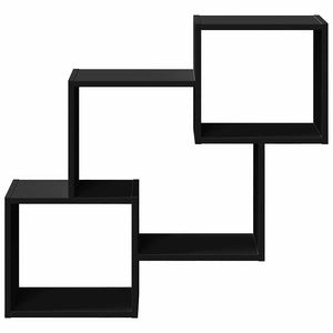 Mobile a Parete 78x18x71 cm Nero in Legno Multistrato 854806