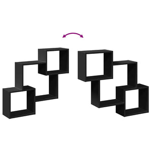 Mobile a Parete 78x18x71 cm Nero in Legno Multistrato 854806