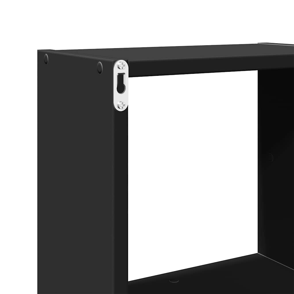 Mobile a Parete 78x18x71 cm Nero in Legno Multistrato 854806