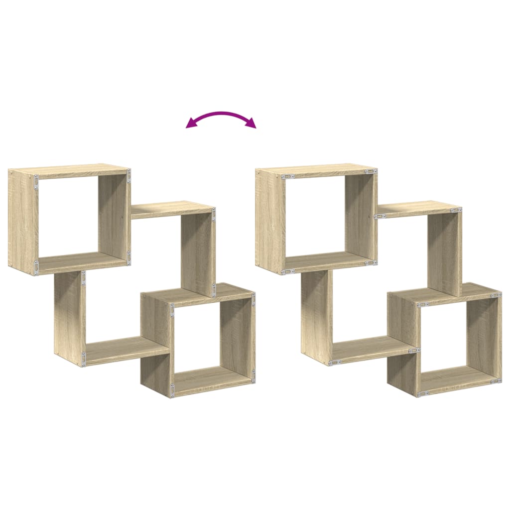 vidaXL Mobile a Parete 78x18x71 cm Rovere Sonoma in Legno Multistrato