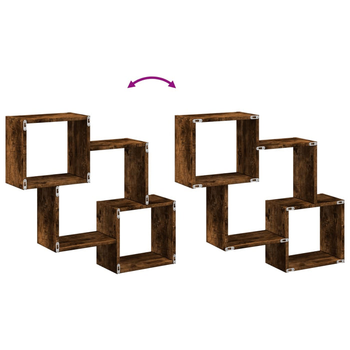 Mobile a Parete 78x18x71 cm Rovere Fumo in Legno Multistrato 854809