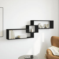Mobile a Parete 158x18x53 cm Nero in Legno Multistrato 854815