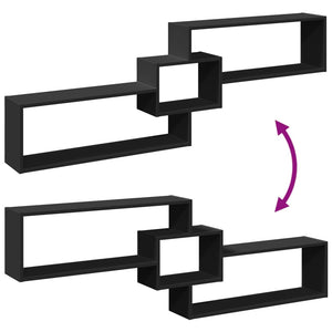 Mobile a Parete 158x18x53 cm Nero in Legno Multistrato 854815