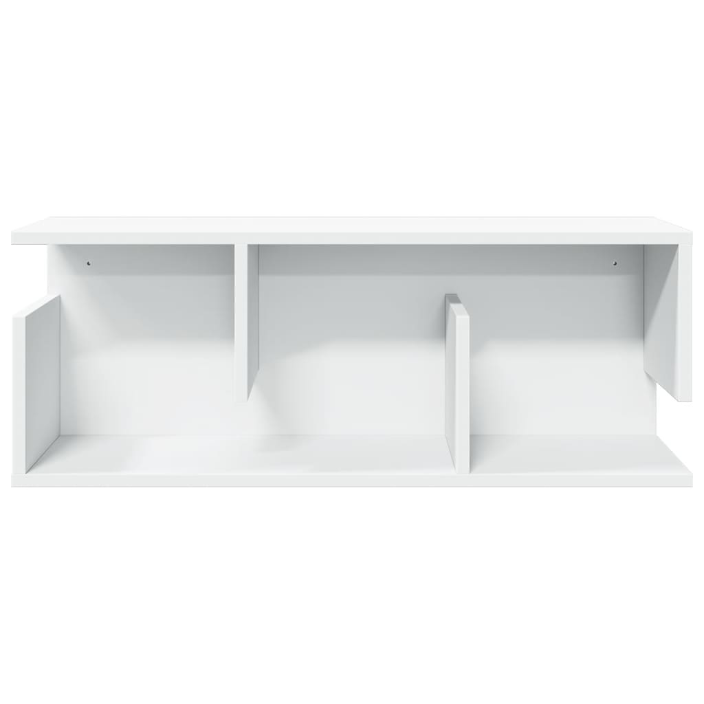 Mobile a Parete 80x20x30 cm Bianco in Legno Multistrato 854832