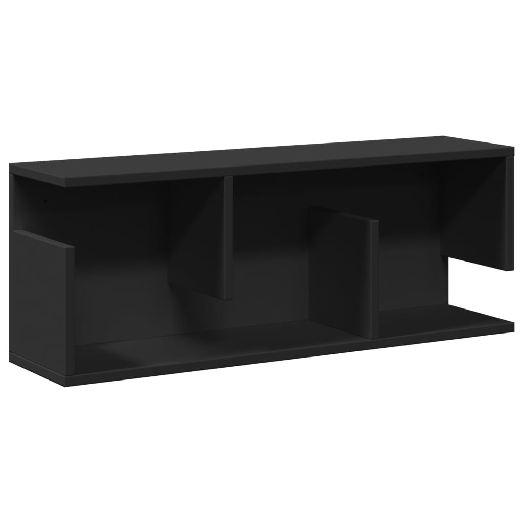 vidaXL Mobile a Parete 80x20x30 cm Nero in Legno Multistrato