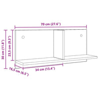 Mobile a Parete 70x16,5x30 cm Artigianale in Legno Multistrato 854858