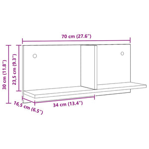 Mobile a Parete 70x16,5x30 cm Artigianale in Legno Multistrato 854858