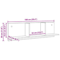 vidaXL Mobile a Parete 100x16,5x30 cm Rovere Artigianale in Truciolato