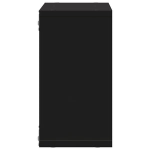 Mobile a Parete 60x16x30 cm Nero in Legno Multistrato 854878