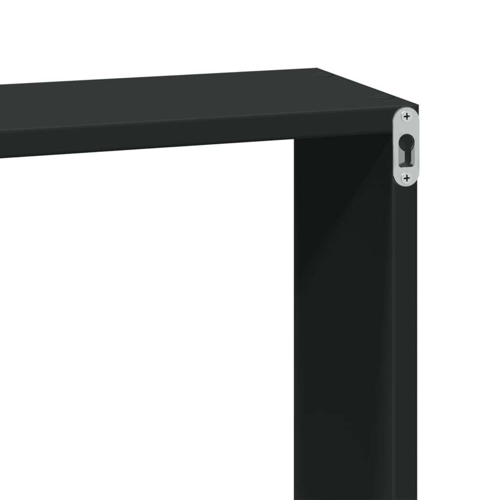 Mobile a Parete 60x16x30 cm Nero in Legno Multistrato 854878